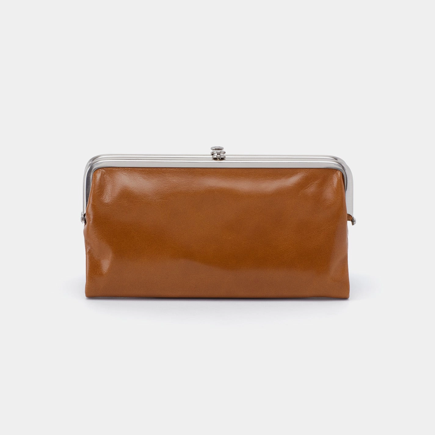Lauren Clutch-Wallet in Polished Leather - Truffle Compact Design Practical Feature