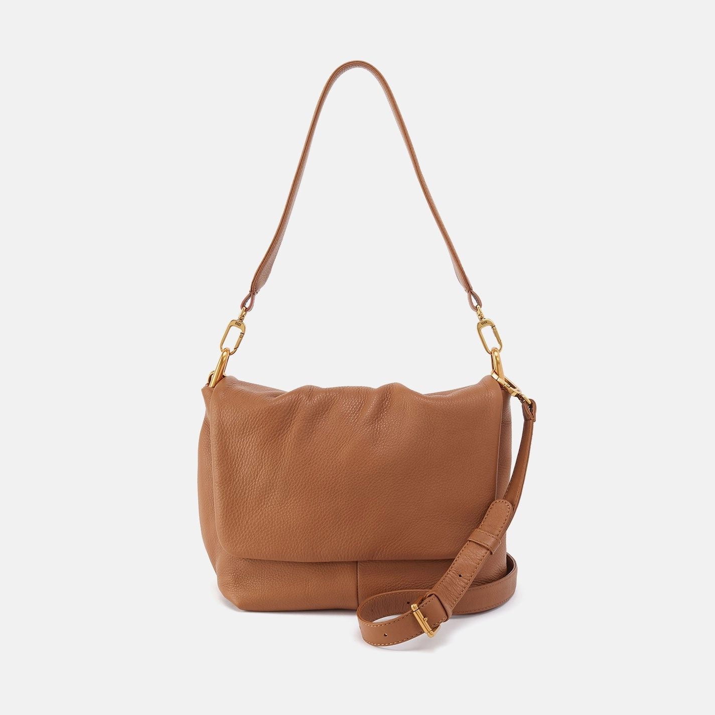 Minimal Utility Lightweight Gear Harley Convertible Shoulder Bag in Pebbled Leather - Warm Honey