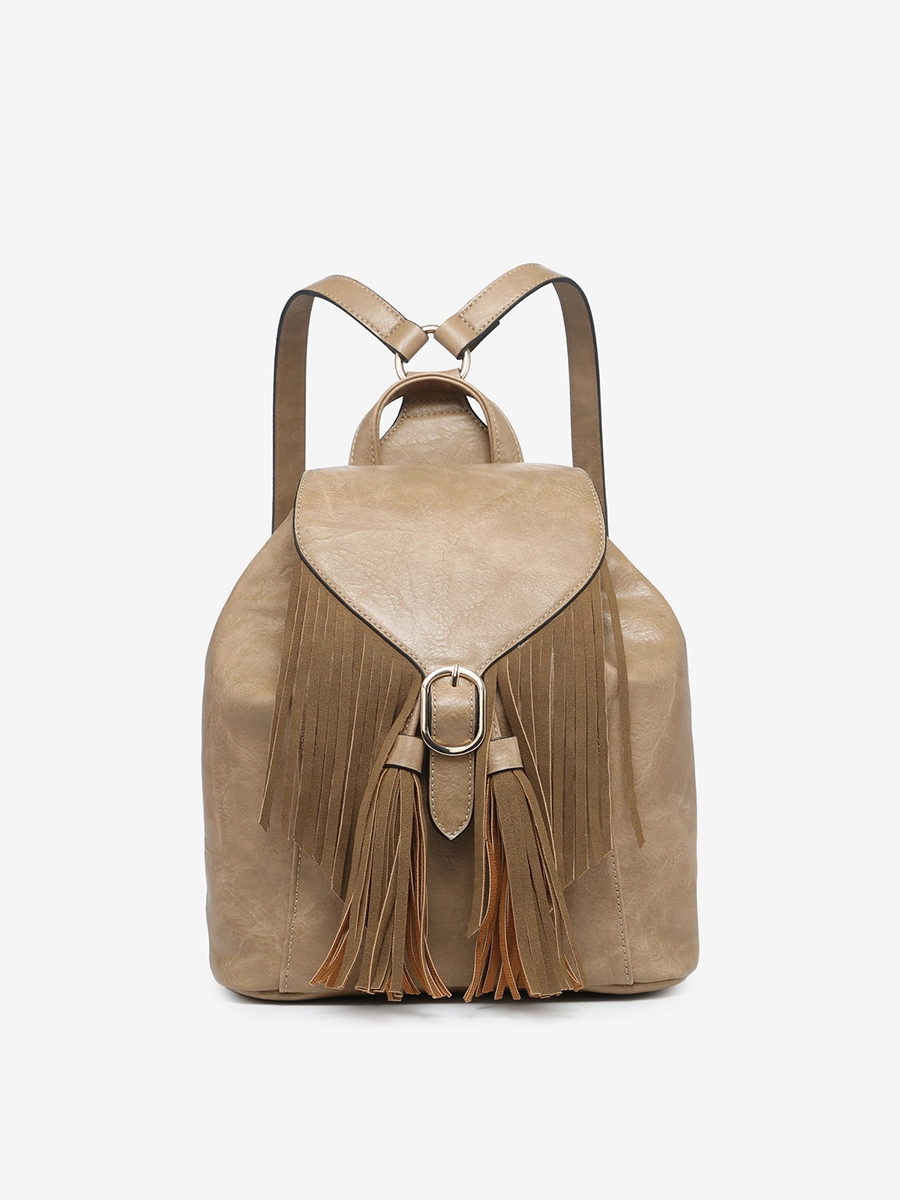 Formal Style Jewel Vegan Bucket Backpack