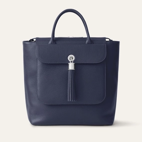 Poppy Backpack | Navy with Silver hardware Modern Lifestyle