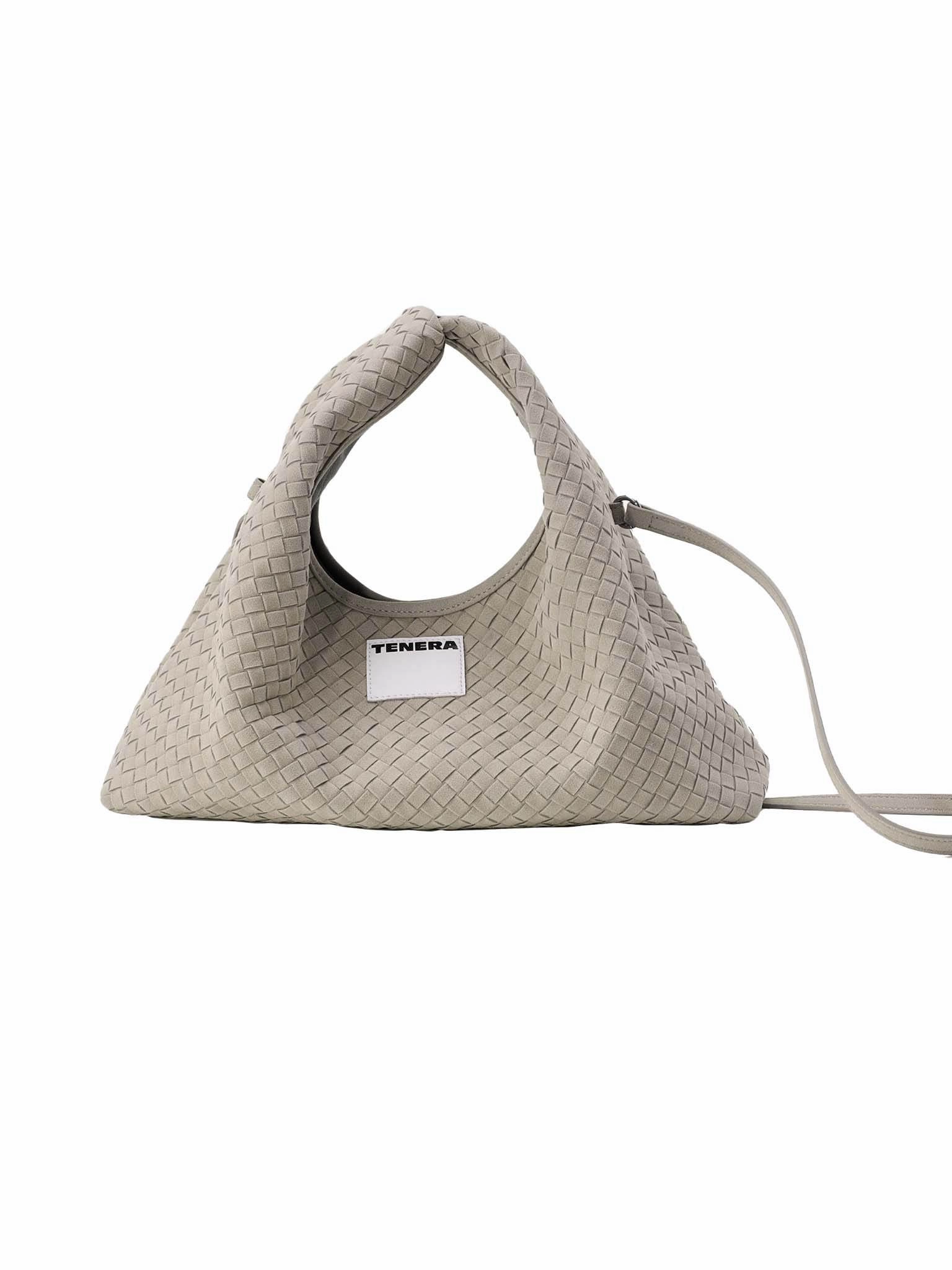 (Elephant Grey)Small Hobo Bag-TENERA Handwoven Suede Collection Urban Journey