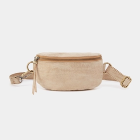Fern Belt Bag In Metallic Leather - Gold Leaf Sleek Travel Design Elegant Compact Form
