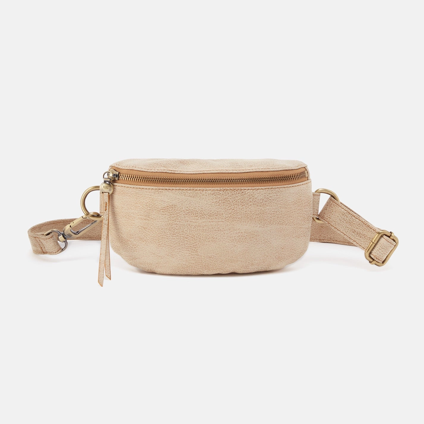Fern Belt Bag In Metallic Leather - Gold Leaf Sleek Travel Design Elegant Compact Form