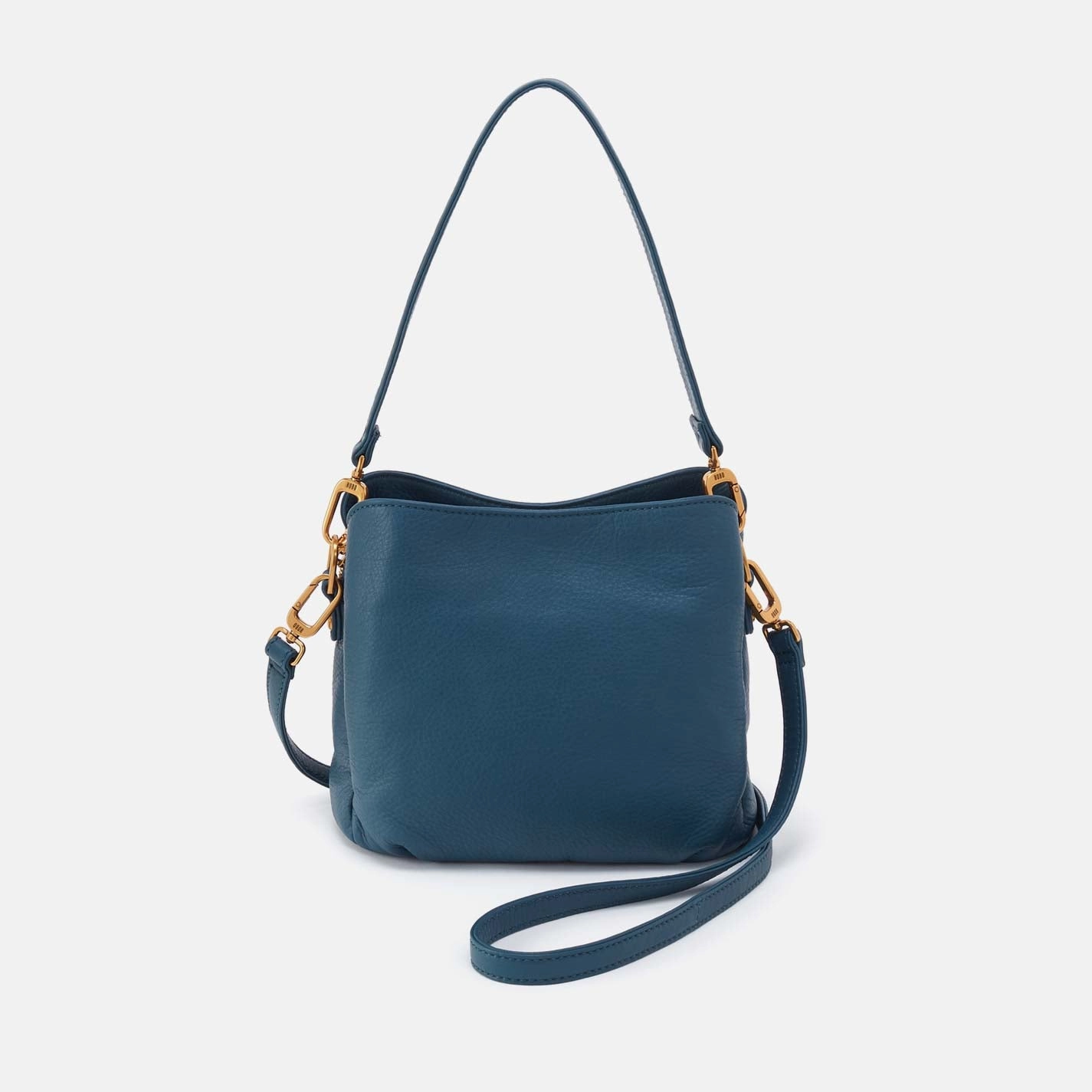 Starr Convertible Shoulder Bag in Pebbled Leather - Peacock Feather Travel Necessity