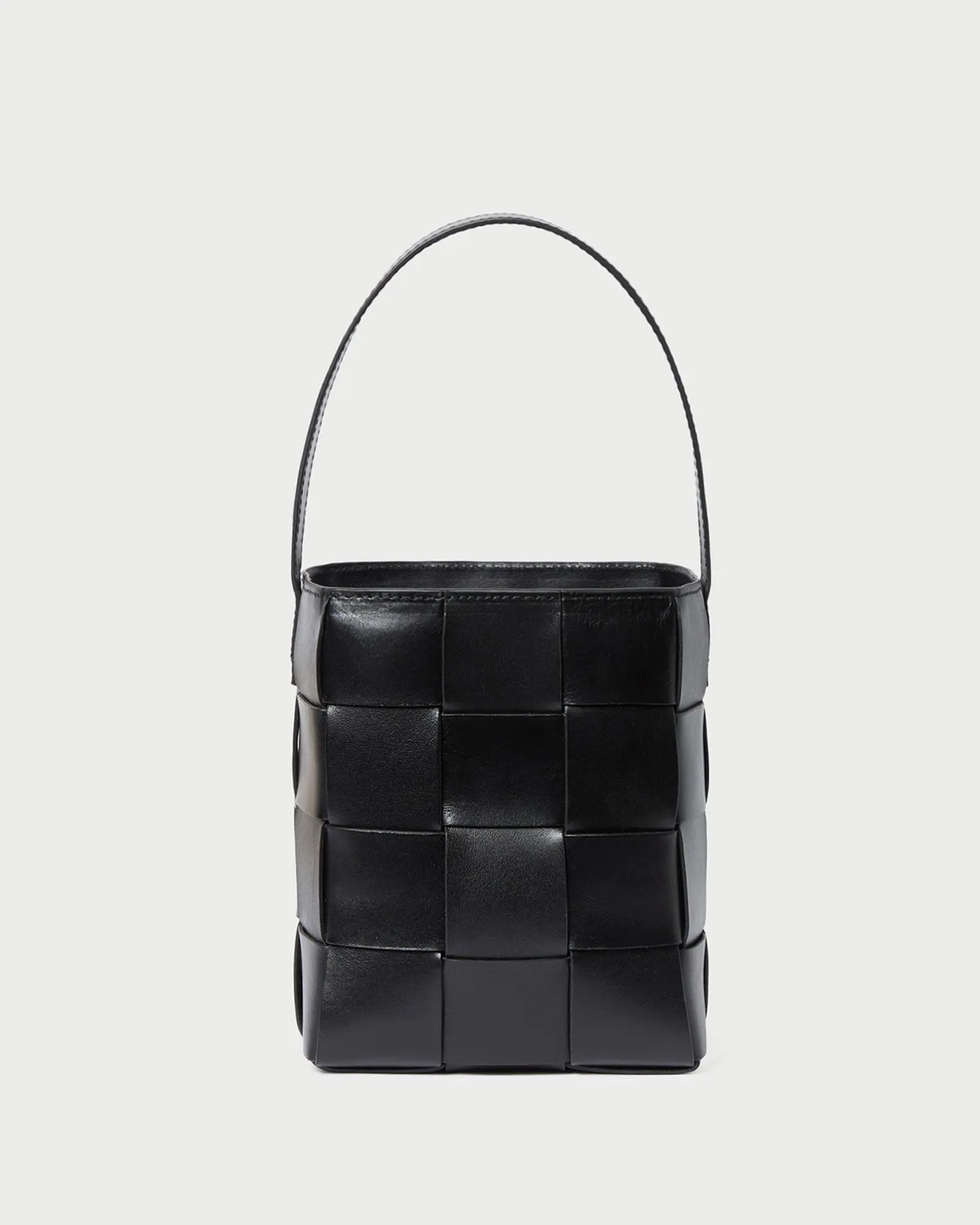 Laith Black Leather Bucket Bag Smart Outline