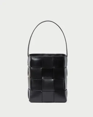 Laith Black Leather Bucket Bag Smart Outline