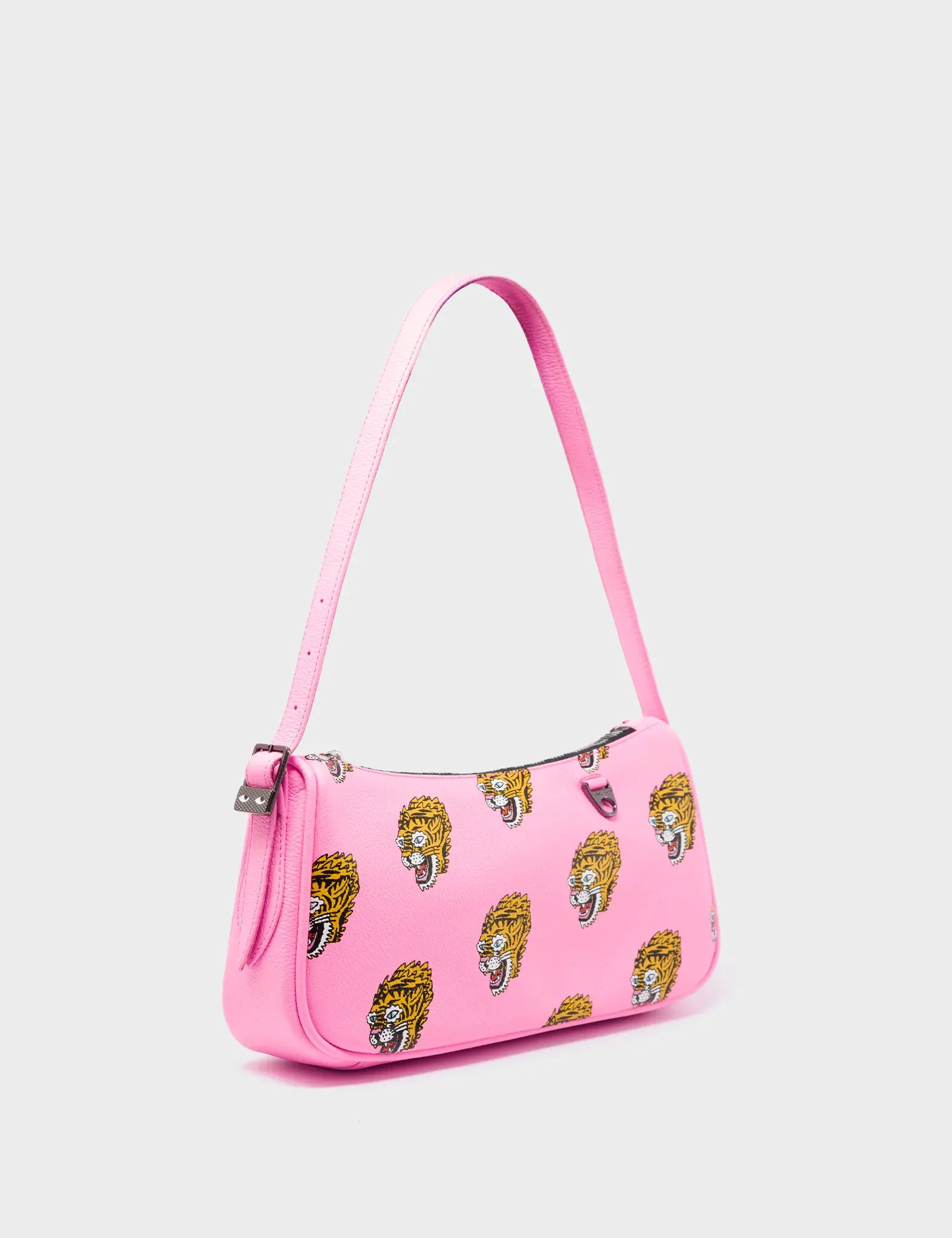 Lucas Hobo Mini Bubblegum Pink Handbag - Blazing Tiger Print Compact Storage Stylish Choice