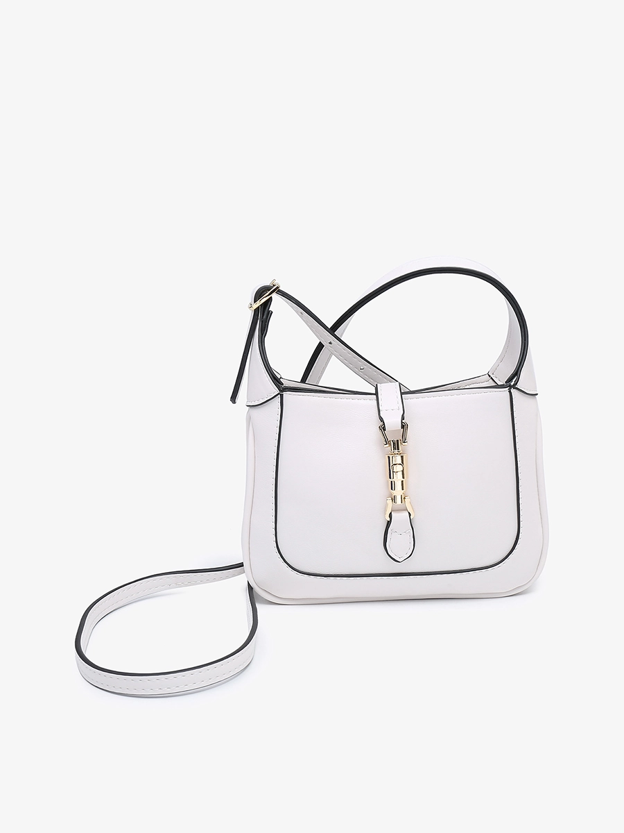 Luxury Fashion Casual Outfit Stelliana Vegan Metal Lock Crossbody