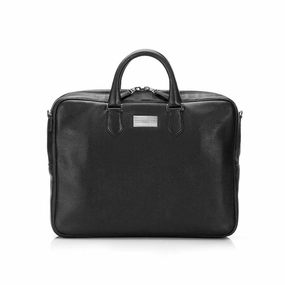 Stylish Practicality Stratton Attach?? - Black Leather Briefcase