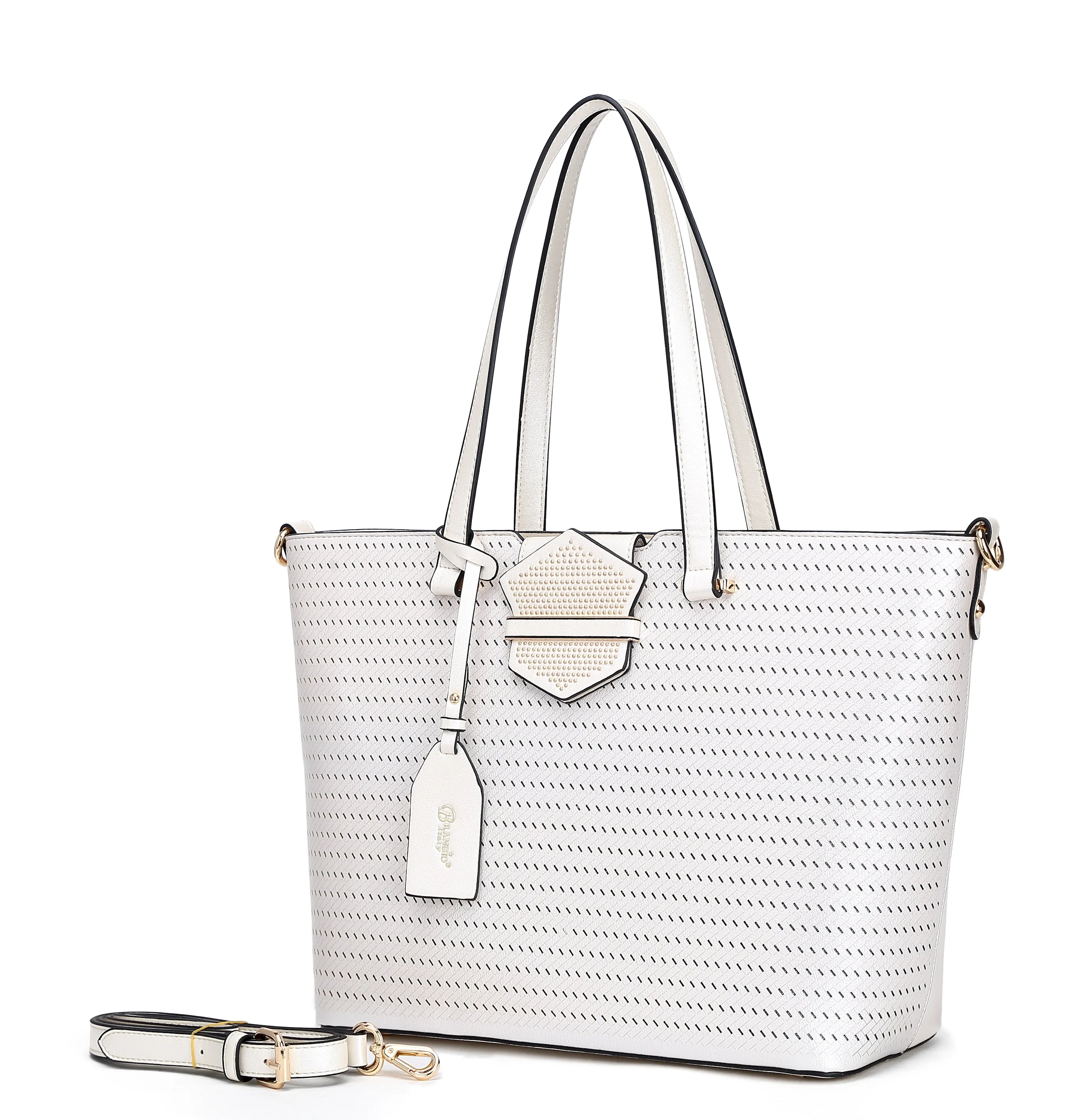 Brangio Stylish Perforated Tote Bag Aesthetic Design Streamlined Form