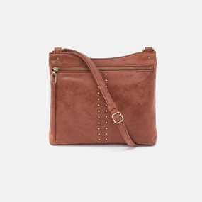 Cambel Crossbody in Buffed Leather - Burnished Saddle Trendy Commuter Look