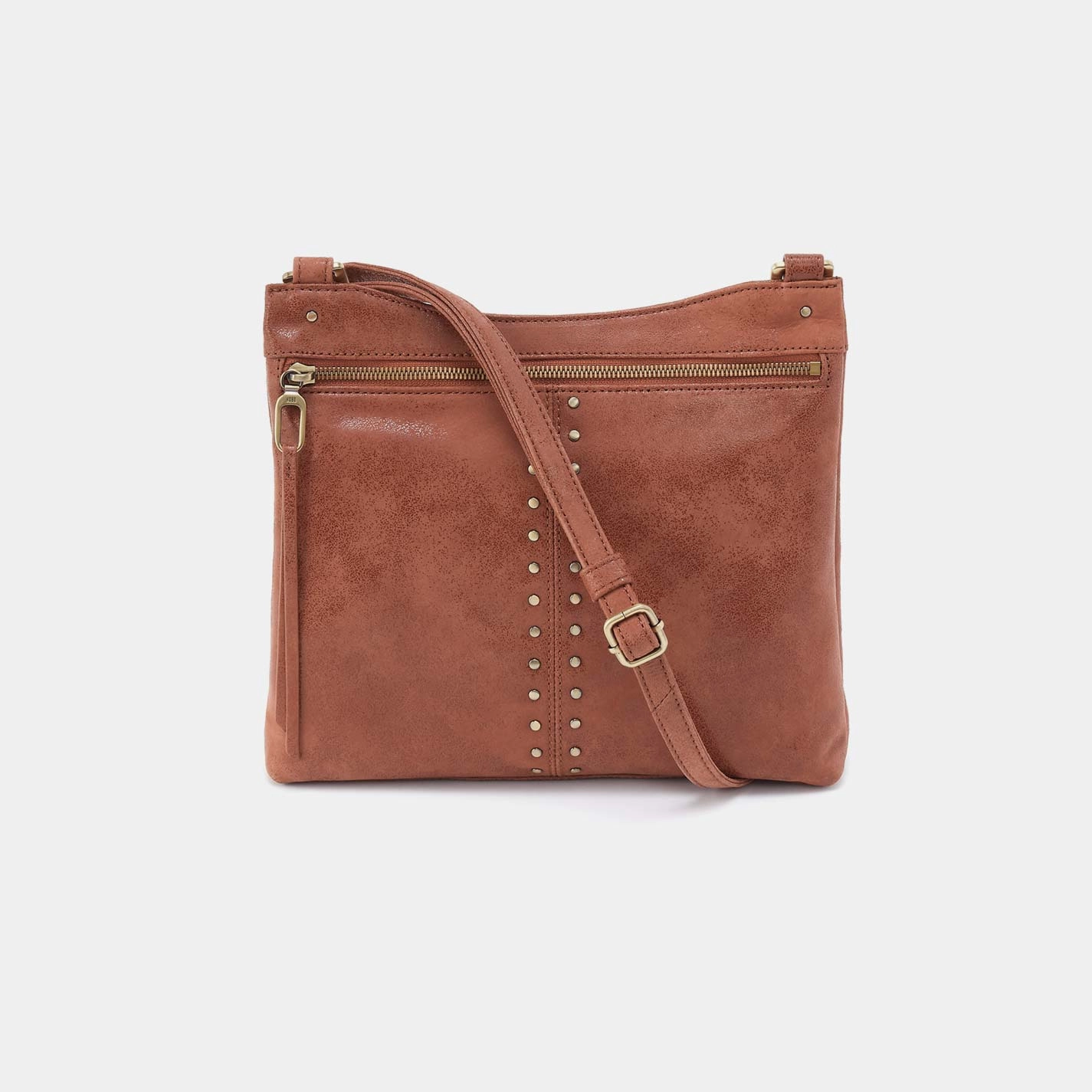 Cambel Crossbody in Buffed Leather - Burnished Saddle Comfort Carry Gear Compact Design