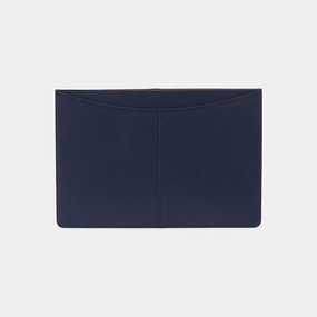 Portable Travel Vida Laptop Sleeve in Micro Pebbled Leather - Mood Indigo