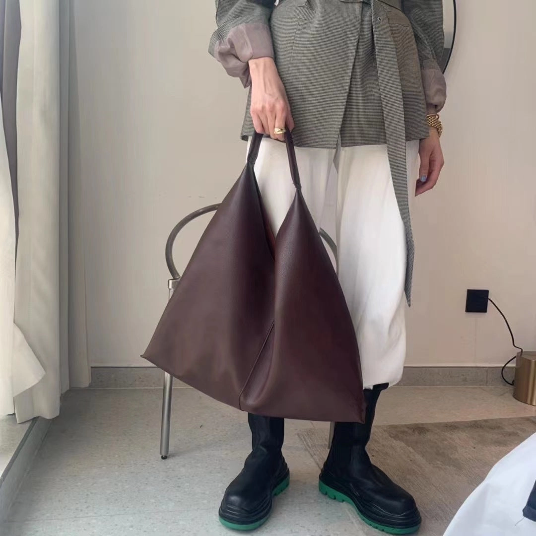 Minimal Look Fashion Simplicity Elena Handbags Large Hobo Leather Shoulder Bag