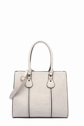 Structured Double Handle Tote 9525 Compact Fit Trendy Travel