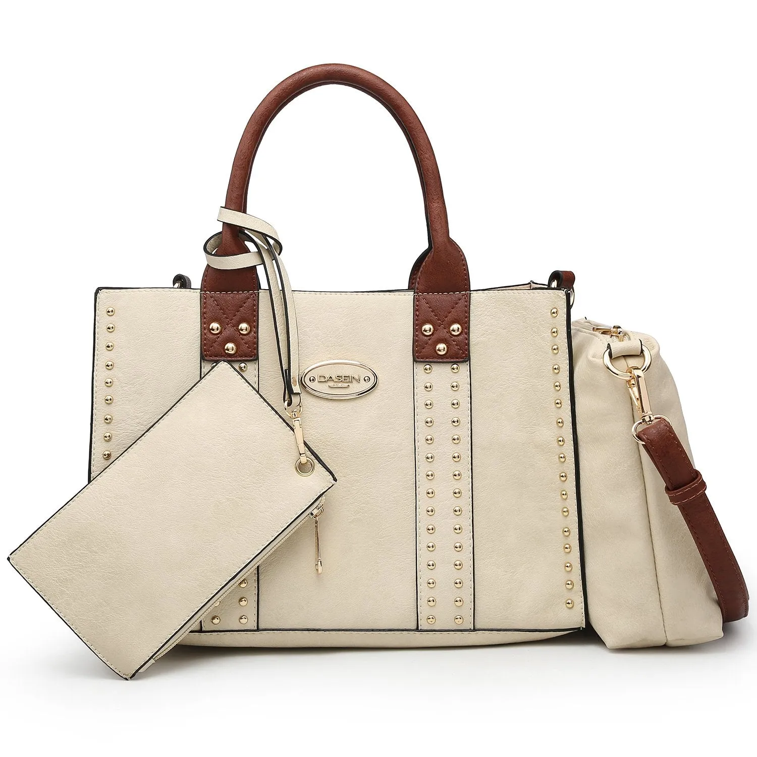 Urban Evening Studded 3-in-1 Top Handle Tote Handbag l Dasein
