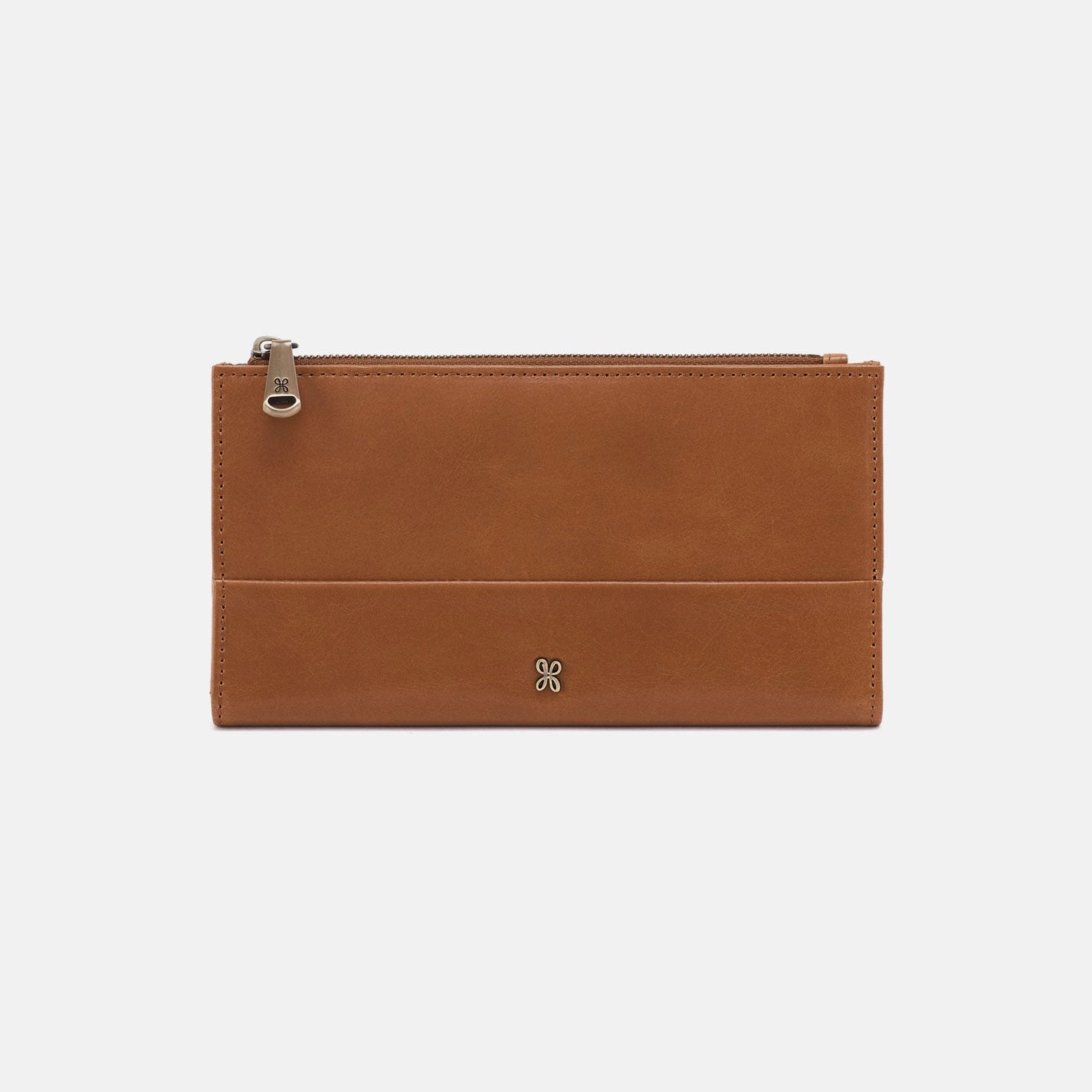 Urban practicality Jill Large Bifold Wallet in Polished Leather - Truffle