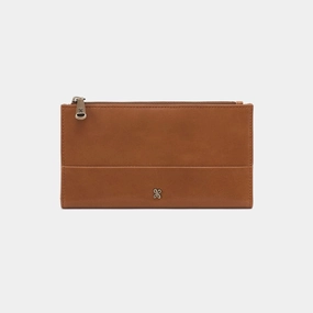 Refined Function Portable Case Jill Large Bifold Wallet in Polished Leather - Truffle