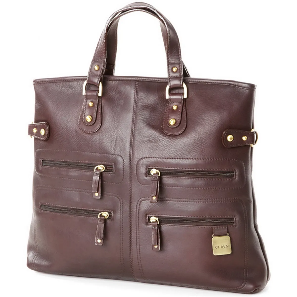 Leather Zip Tote-Shoulder Bag Adjustable Strap Comfort Fit