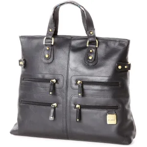 Smart Design Leather Zip Tote-Shoulder Bag