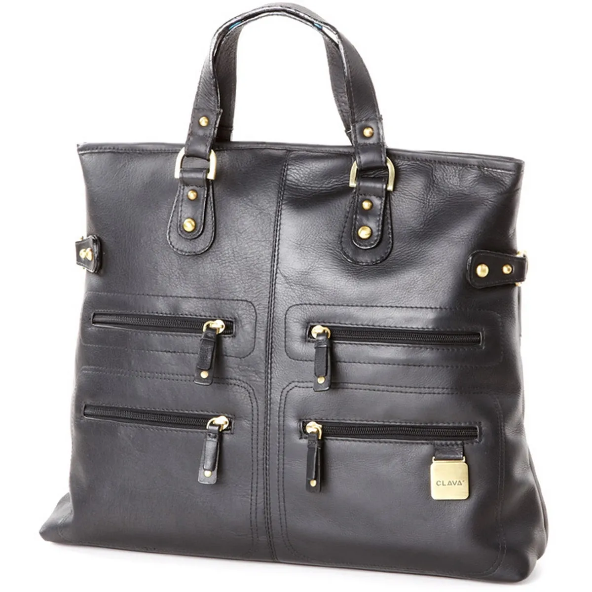 Smart Design Leather Zip Tote-Shoulder Bag