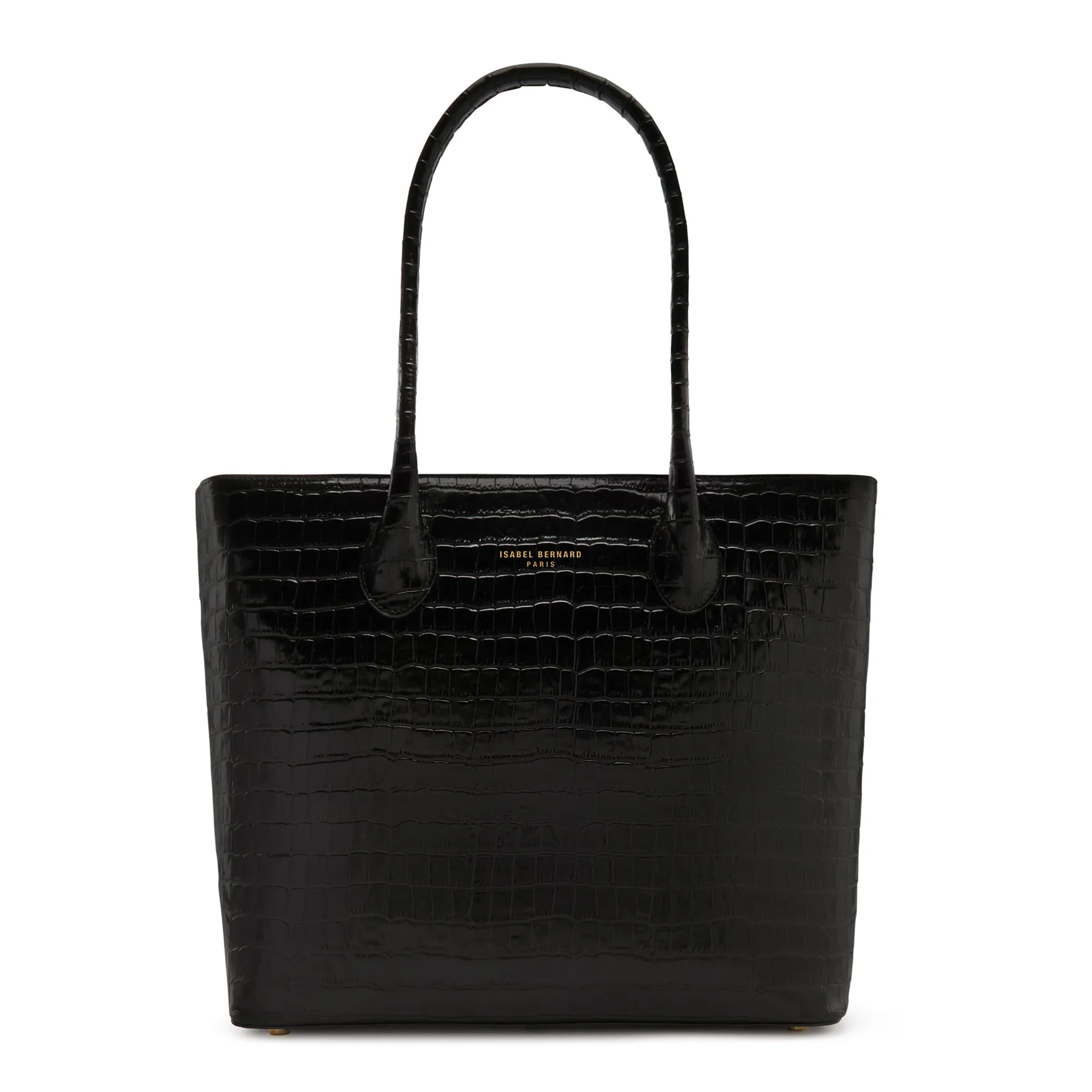 Travel Necessity Daily Storage Honor?? Lysanne croco black calfskin leather shopper