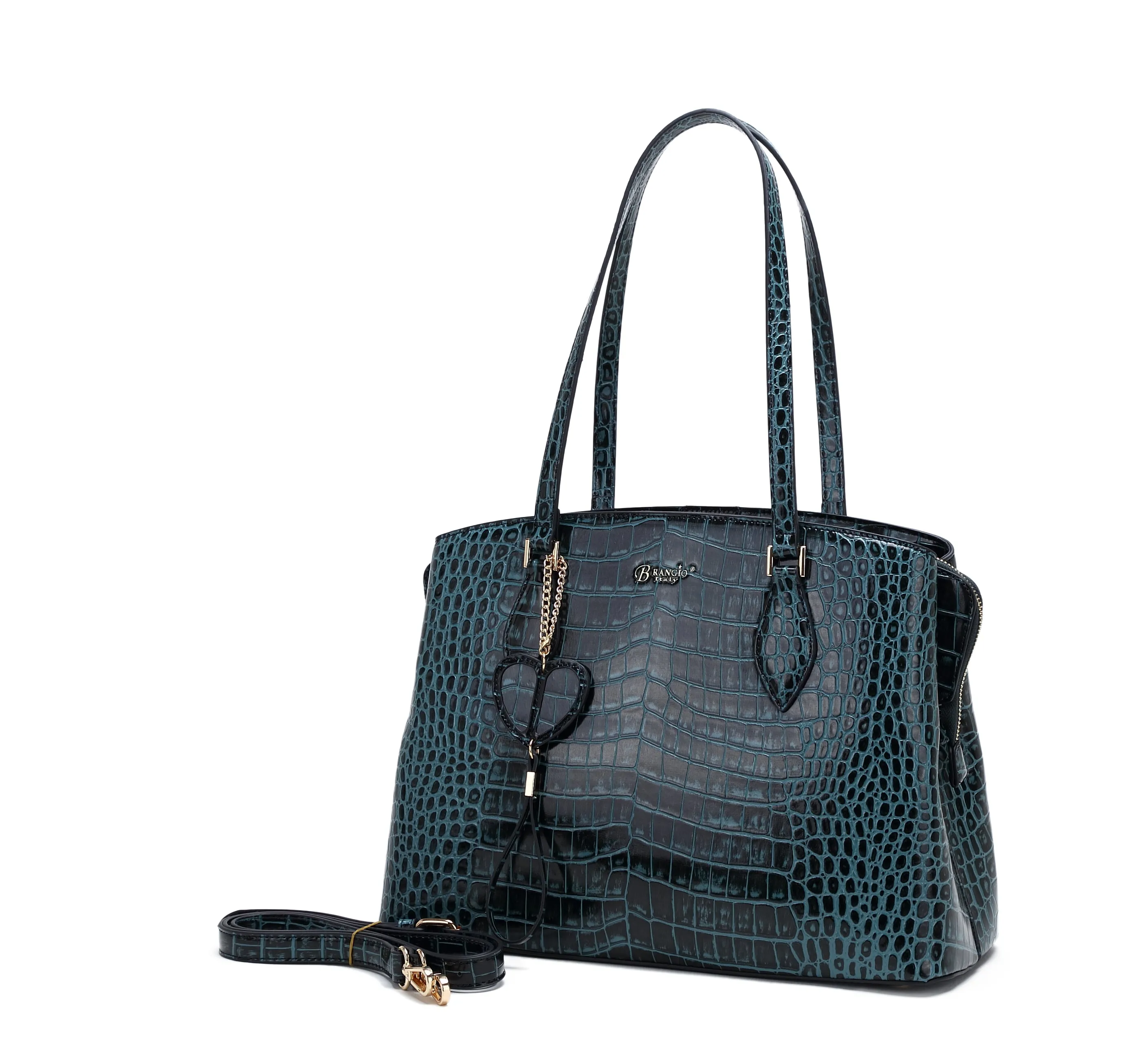 Brangio Luxe Croc-Embossed Tote Bag Urban Essential Compact Construction