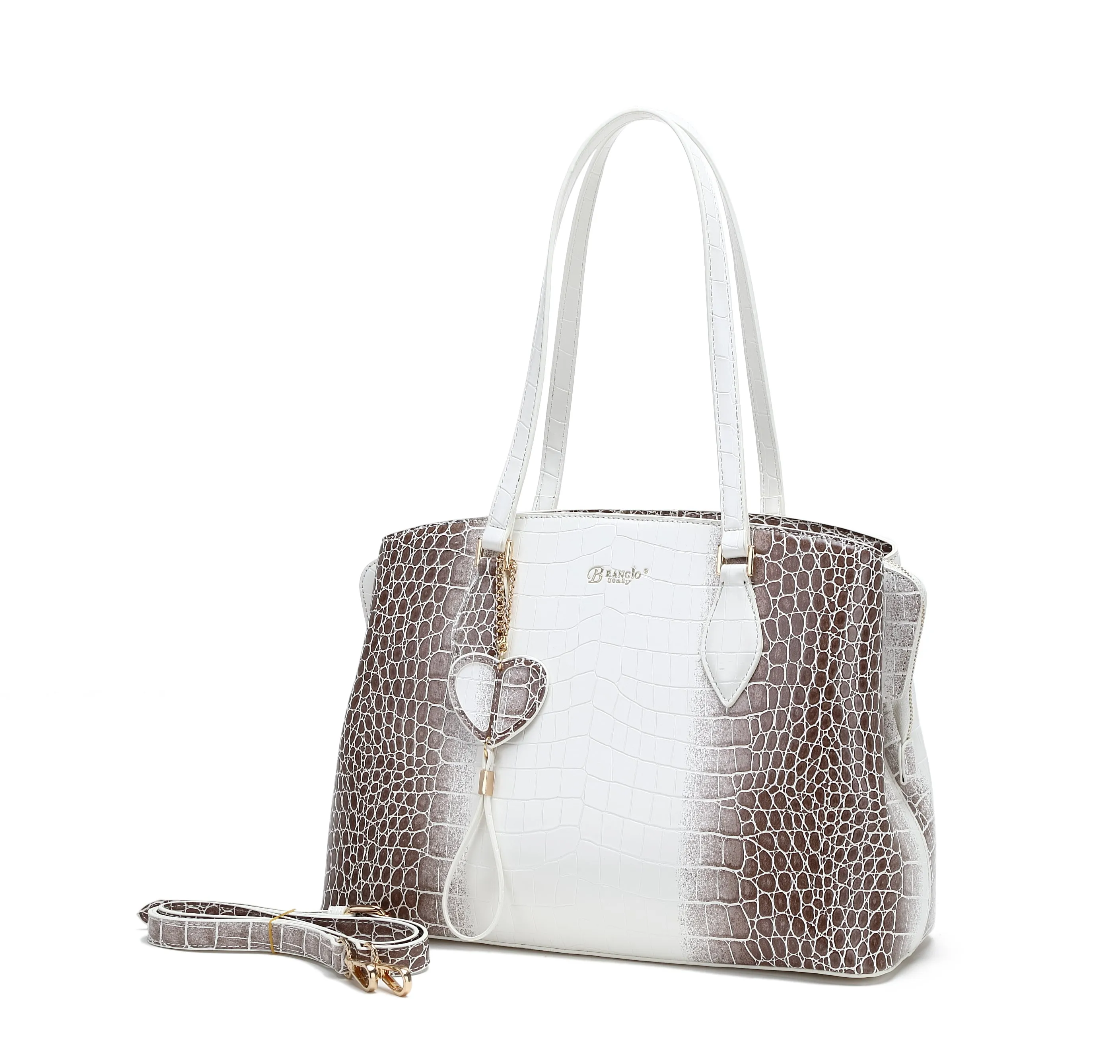Brangio Luxe Croc-Embossed Tote Bag Functional Construction Luxury Everyday