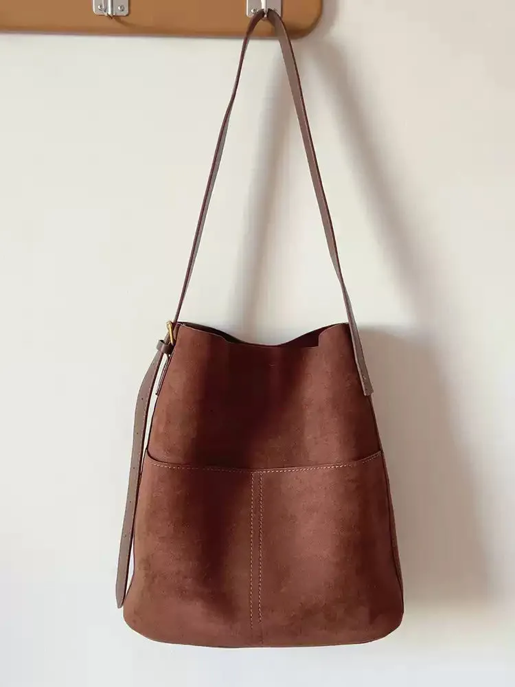 Elena Handbags Soft Suede Shoulder Bag Outdoor Ready Minimalist Reliability