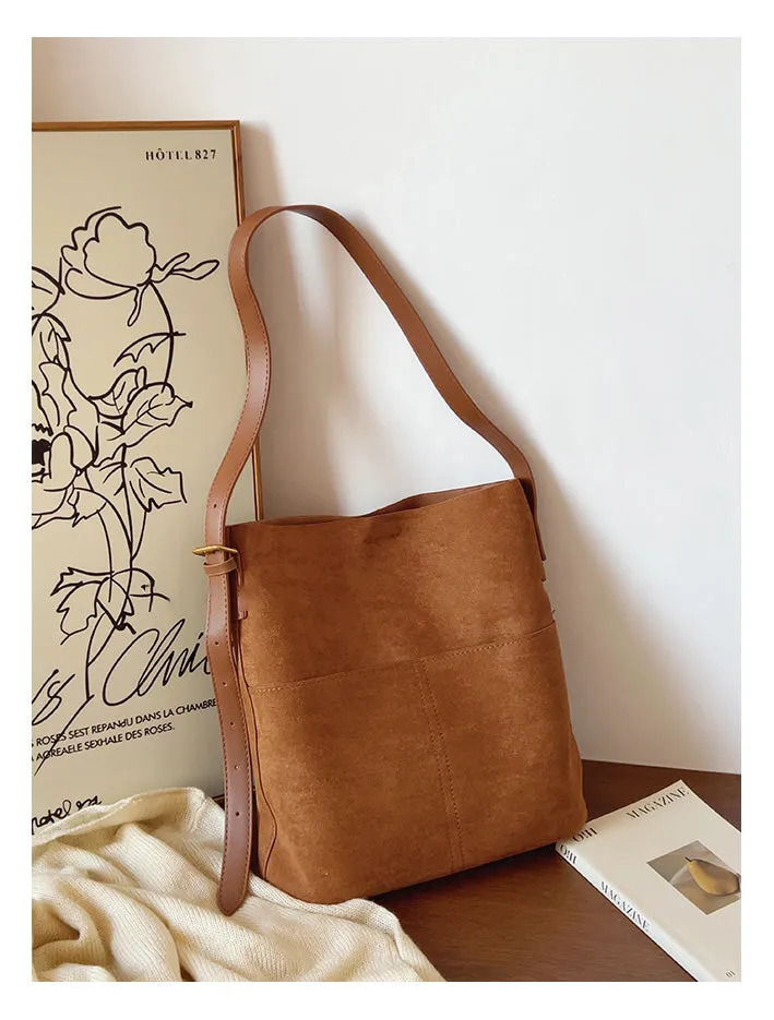 Elena Handbags Soft Suede Shoulder Bag Versatile Travel Versatile Comfort