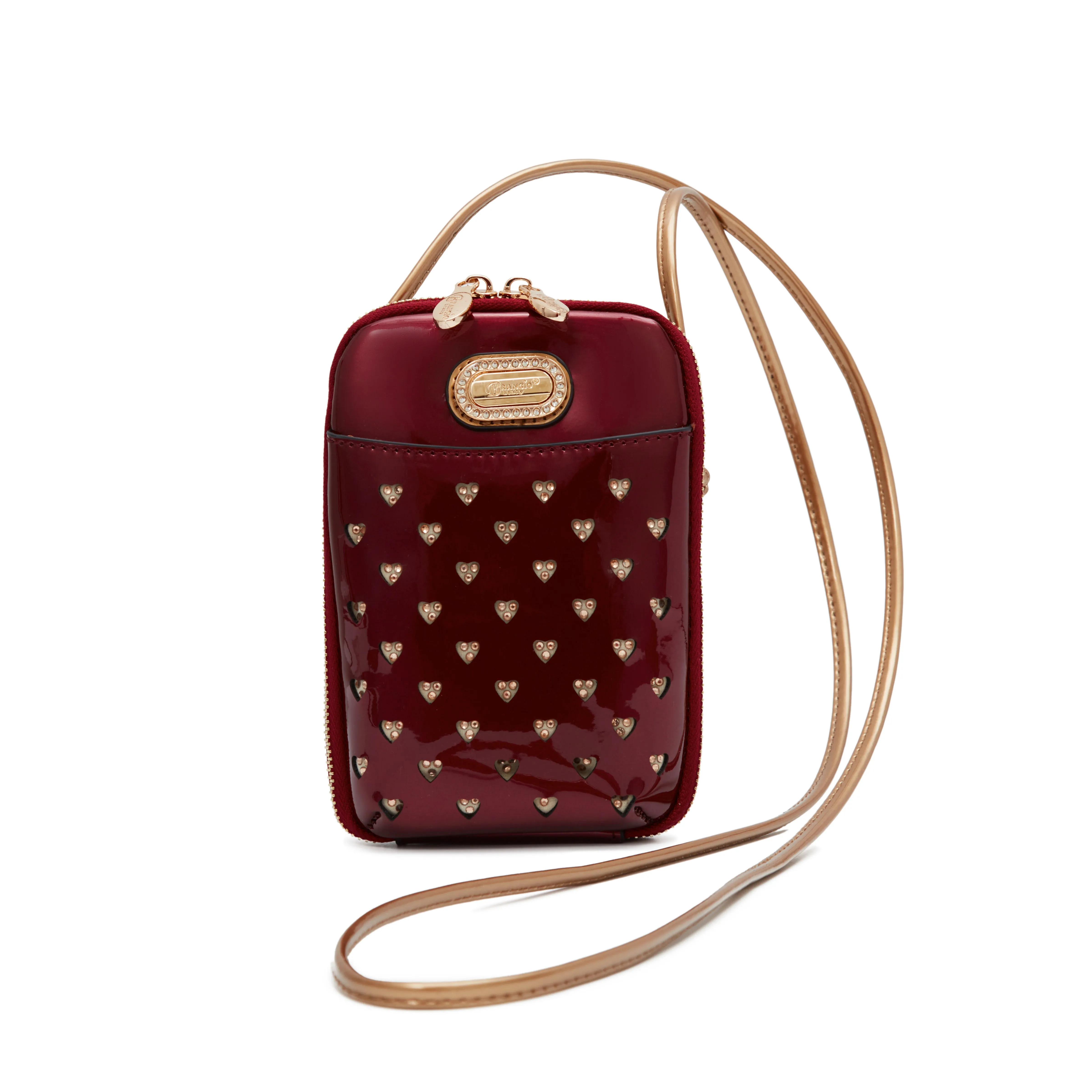 Contemporary Detail Premium Look Brangio Luxe Heart Cutout Crossbody Bag