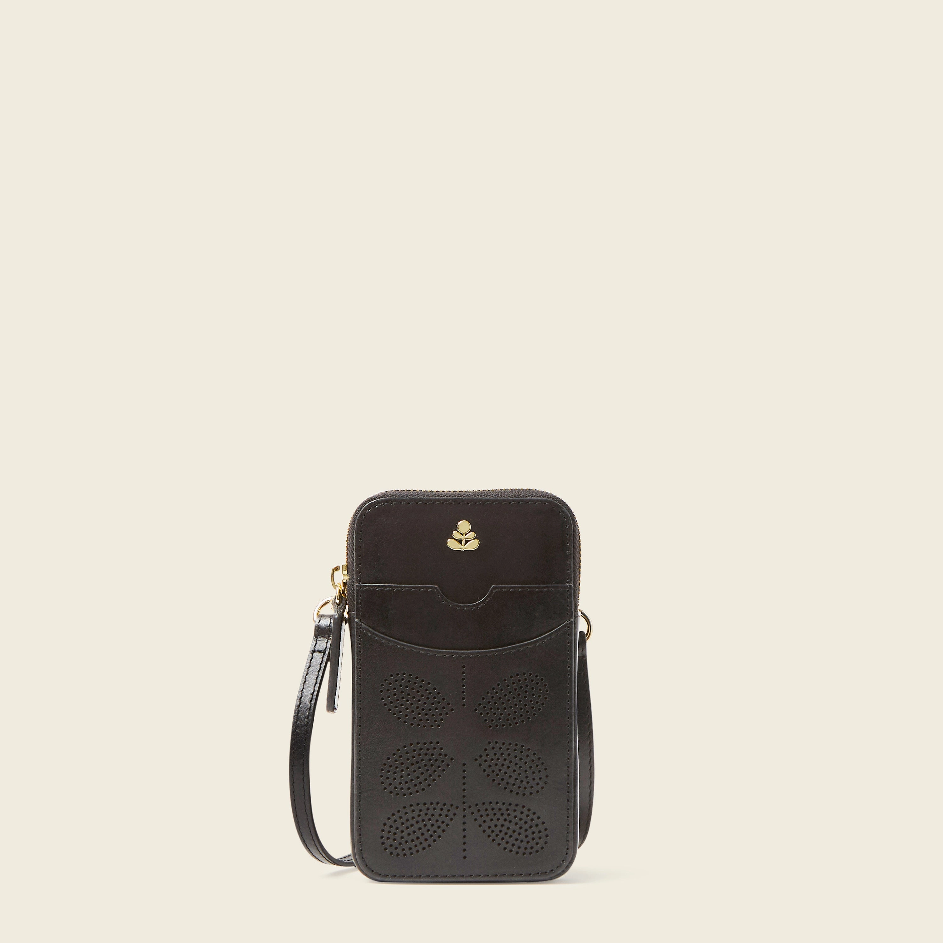 Compact Design Workday Function Ariel Phone Case - Black Punched Flower