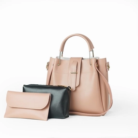 Emerald Set of 3 bag Peach Classic everyday pouch