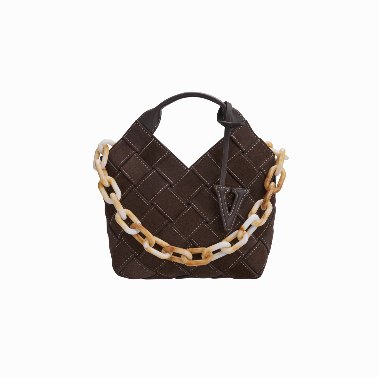 Espresso Suede Woven Basket Bag Easy Travel