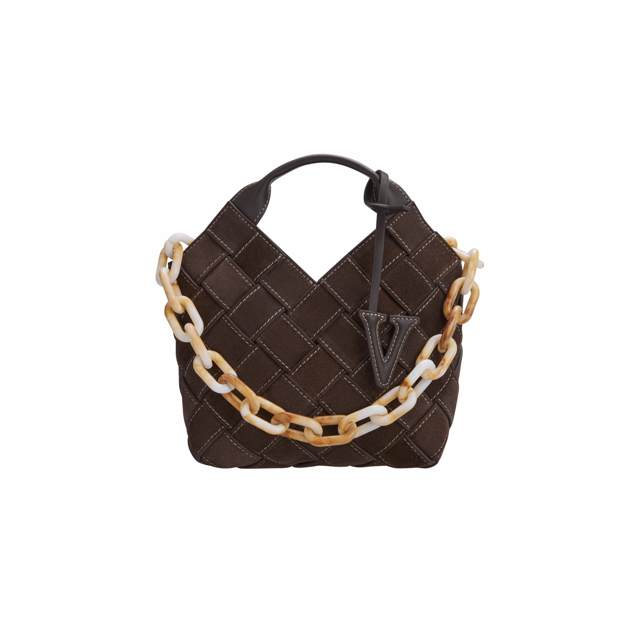 Portable Solution Outdoor Explorer Espresso Suede Woven Basket Bag