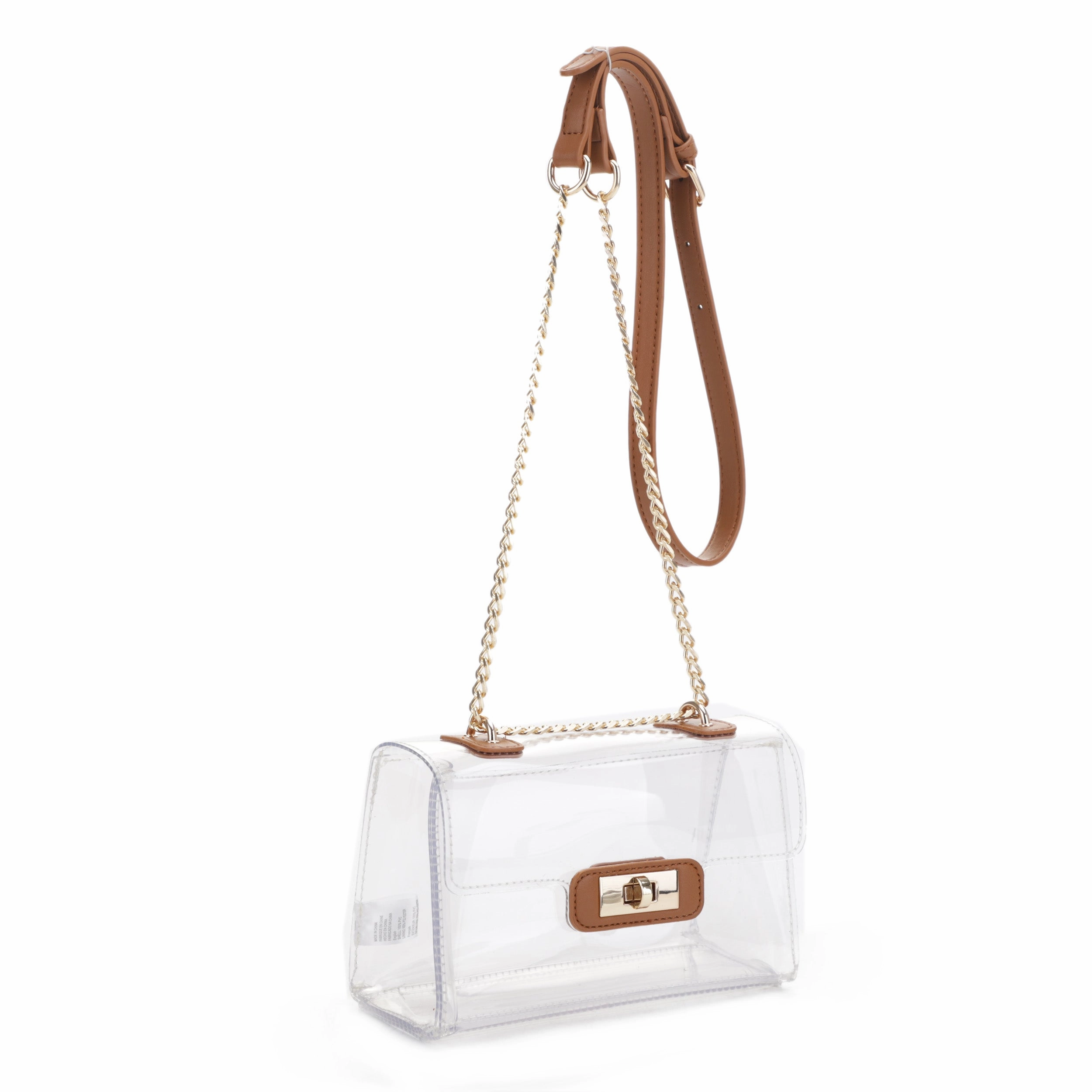 Avery Turn Lock Hardware Clear Crossbody Durable Construction Minimal Look