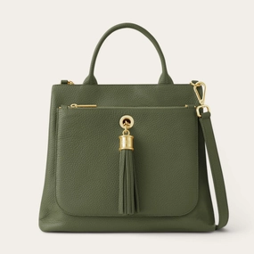 Street Functionality Compact Shape Dahlia Tote | Olive with Gold hardware