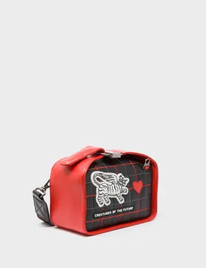 Benji Micro Crossbody Poppy Red Leather Bag - Lovestitch Design Dynamic Spirit Spring Collection