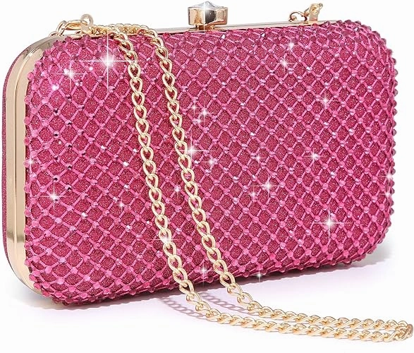 Womens Sparkling Rhinestone Clutch Evening Purse for Prom Party Wedding Dasein Smart Casual