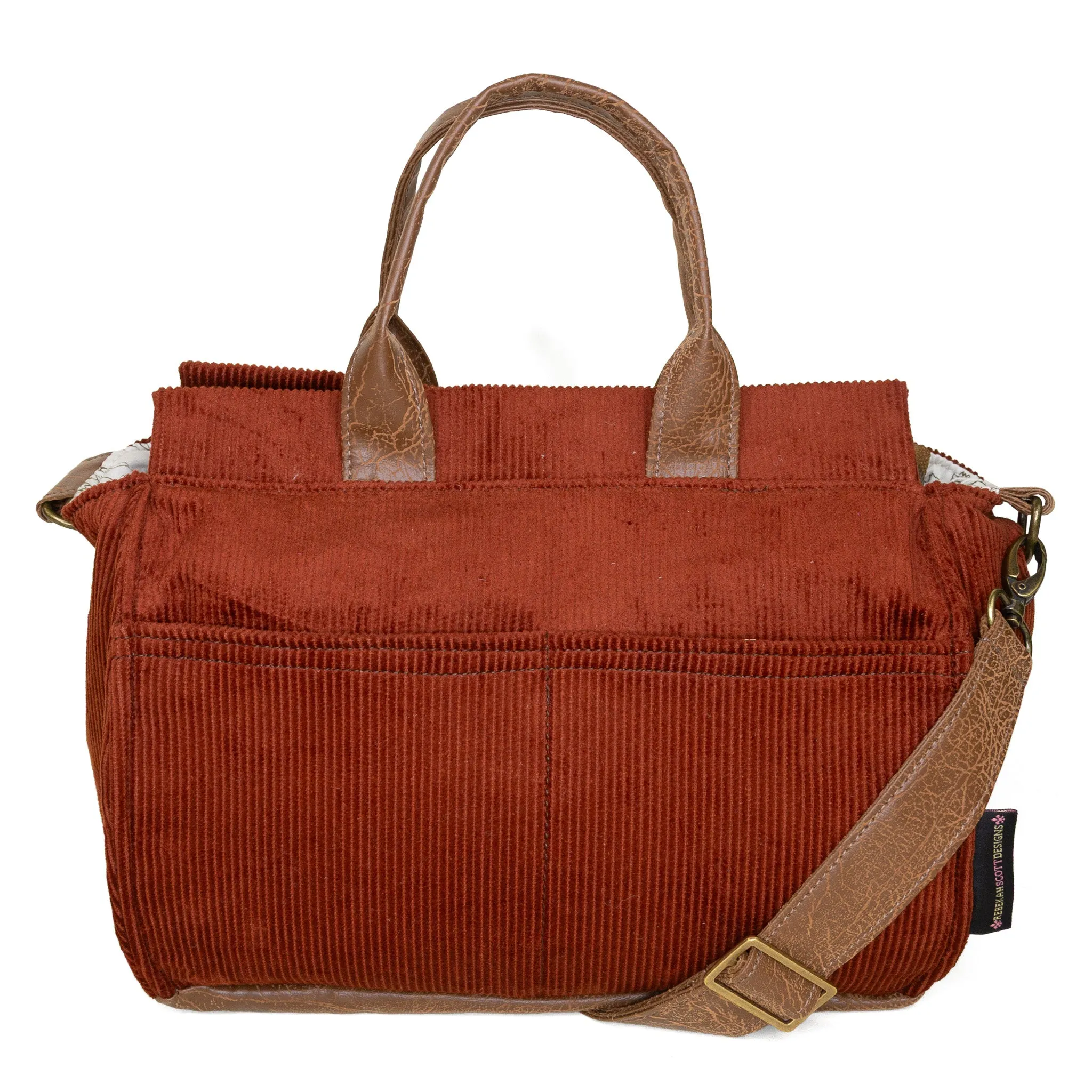 Deep Navy Luxurious evening bag Ivy: Rust Corduroy