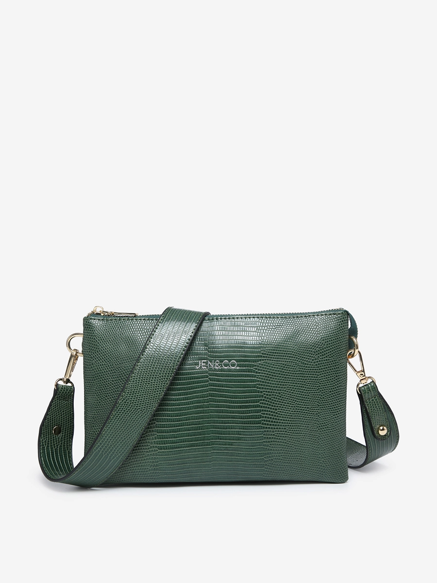 Izzy Vegan Lizard Crossbody Elegant Silhouette Unique Accent