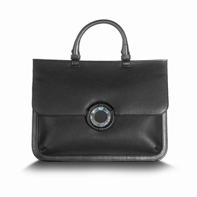 Work Routine Practical Choice Sydney Convertible Satchel - Black Leather, Labradorite Grommet