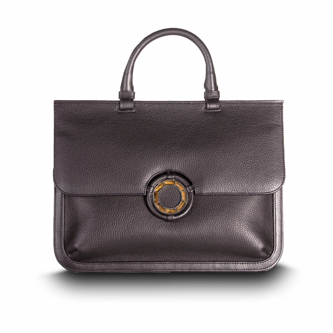 Outdoor Gear Essential Compact Journey Sydney Convertible Satchel - Dark Brown Leather, Tiger Eye Grommet
