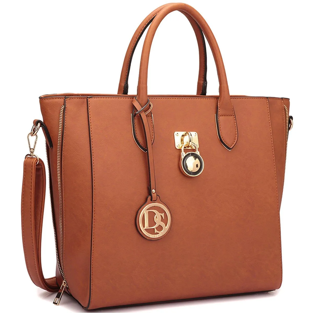 Busy Morning Stylish Everyday Solid-Color Emblem Tote Handbag