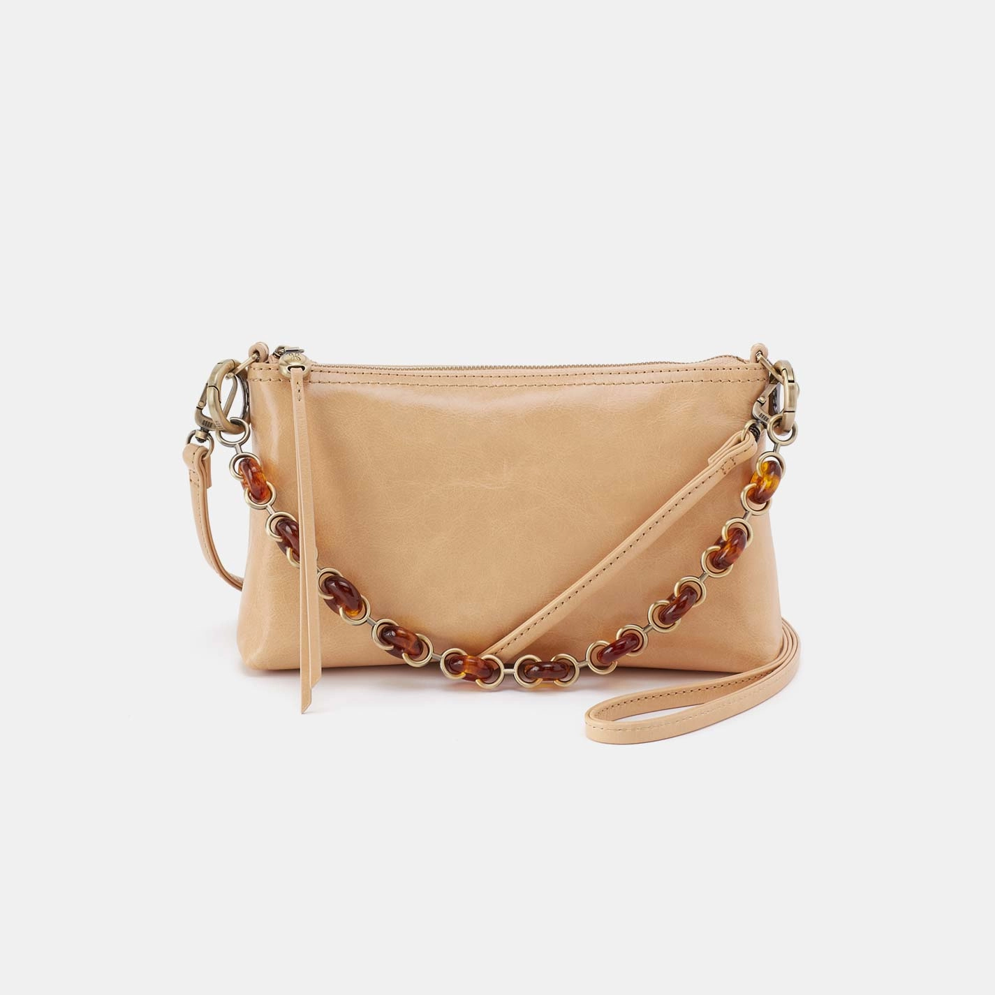 Travel convenience Darcy Crossbody in Polished Leather - Desert Sand