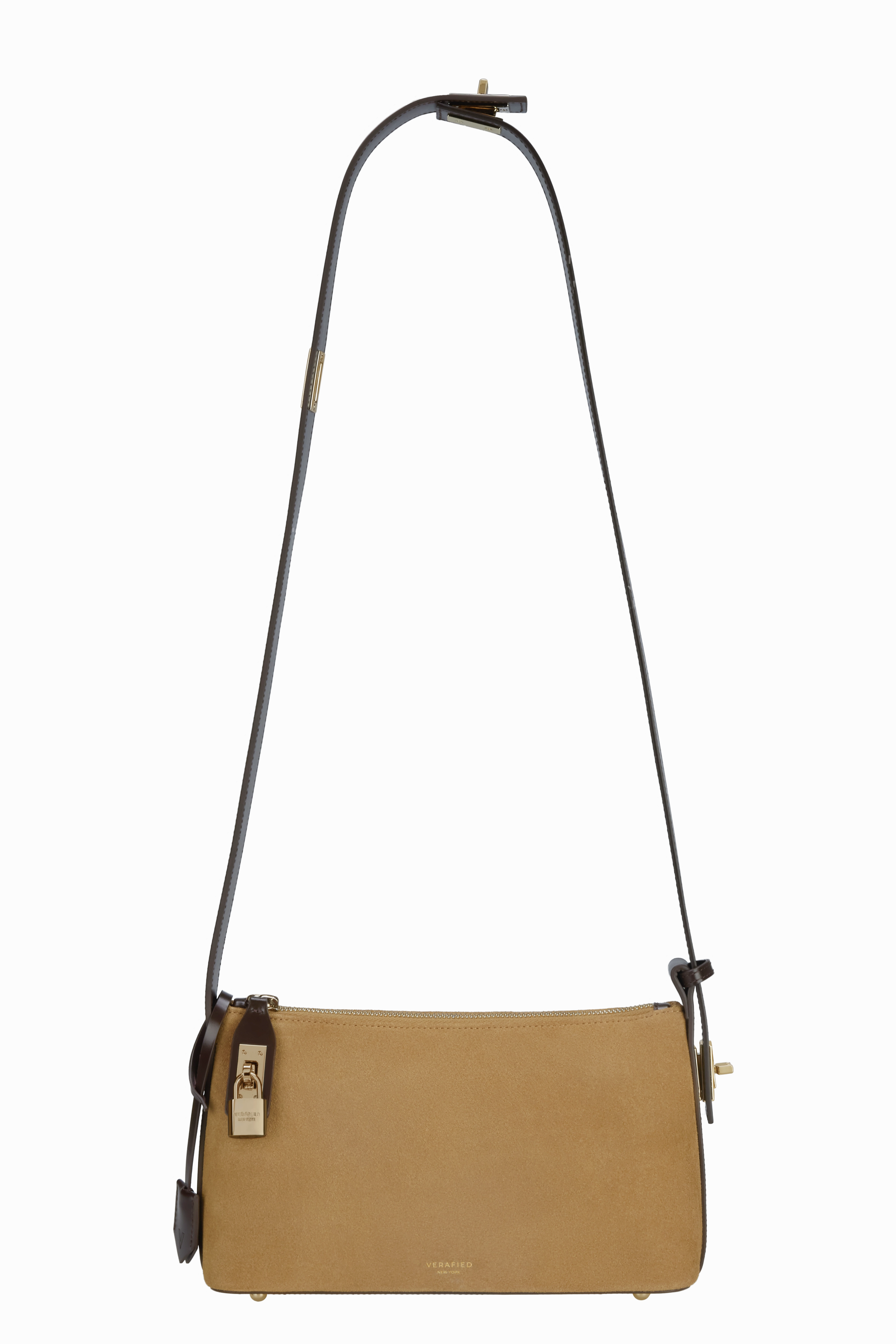 Gold Suede Hobo Bag Soft Finish Lightweight Fashion