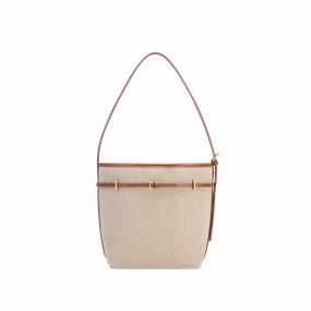 Sustainable Choice Small Caramel Canvas Belted Tote Bag (Final Sale)