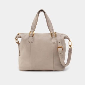 Harley Satchel In Pebbled Leather - Taupe Luxe Finish Premium Craft