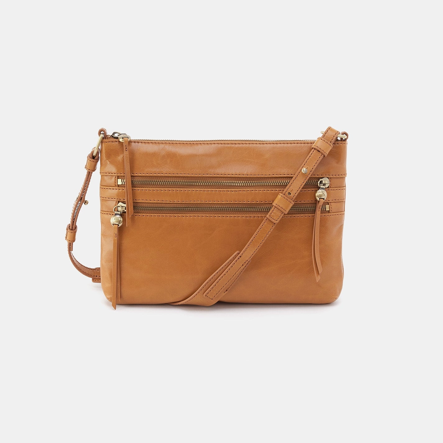 Minimalist Comfort Billie Crossbody In Polished Leather - Natural