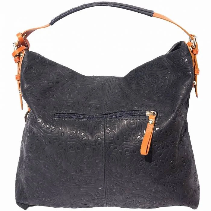 Hobo Italian Leather Shoulder Bag Made in Italy Handbag Minimalist Organizer Water Resistant